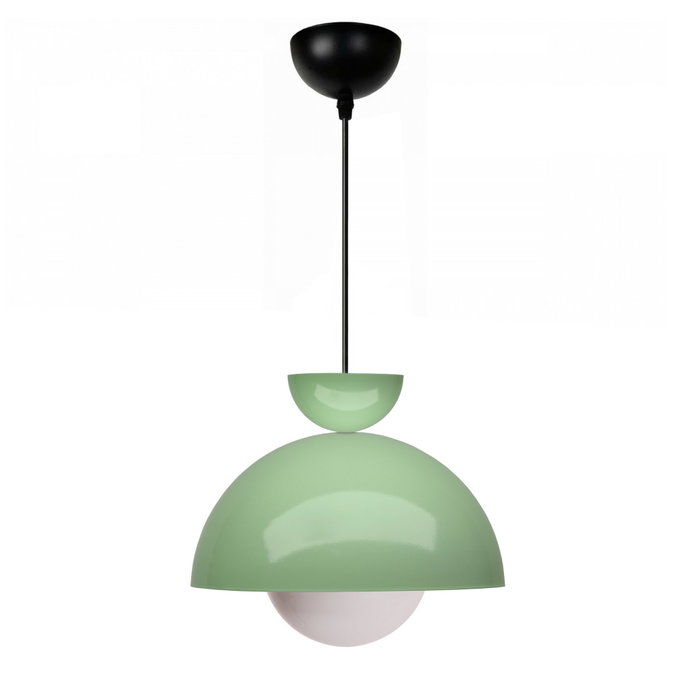Opviq Lámpara de araña de metal verde con globo de cristal